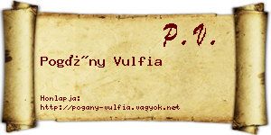 Pogány Vulfia névjegykártya